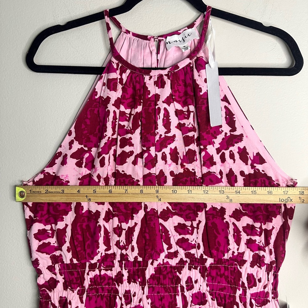 NWT Maisie Women's Pink Floral Sleeveless Halter Maxi Dress Lined Size M - Picture 7 of 9